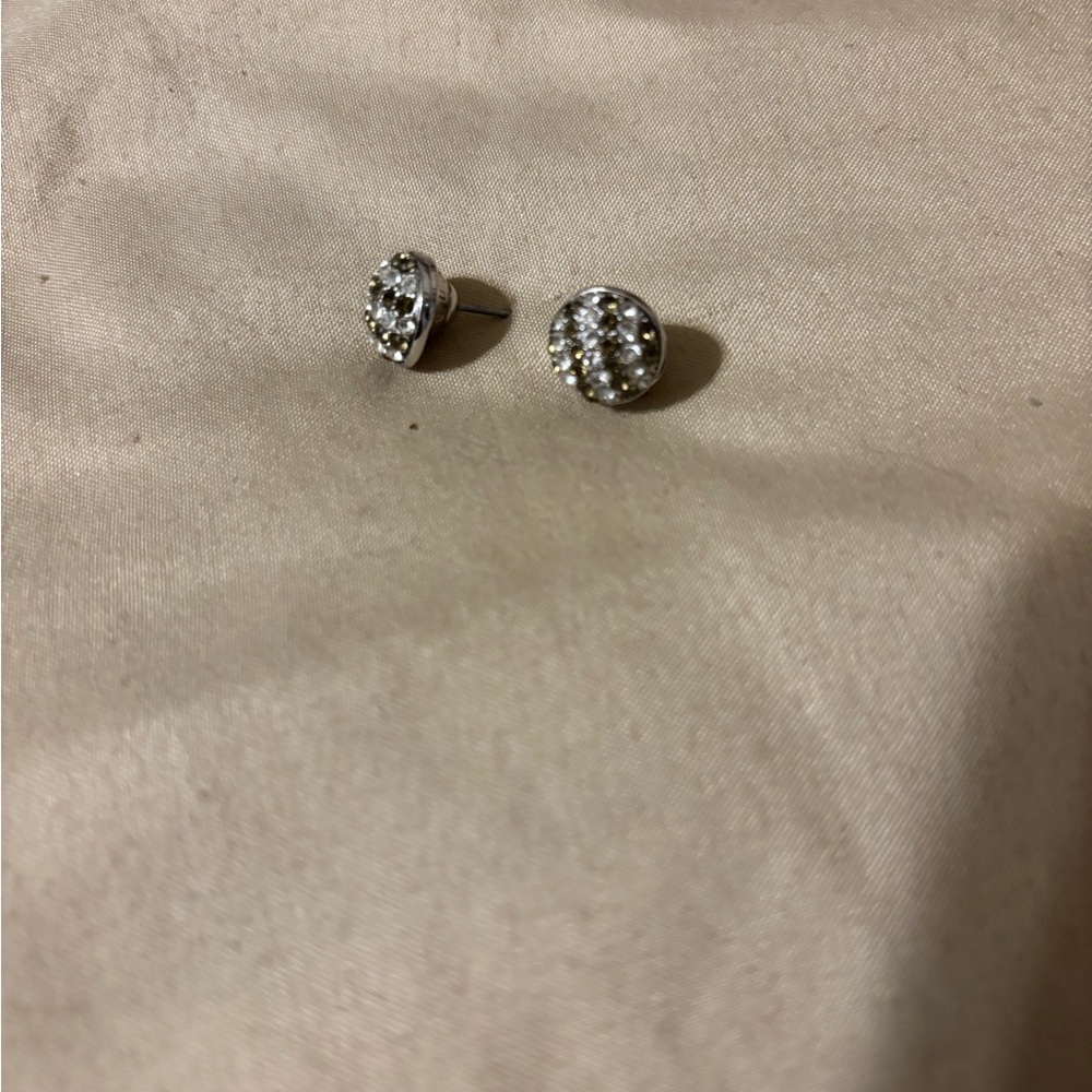 Authentic Henri Bendel Brown and white crystal earrings.